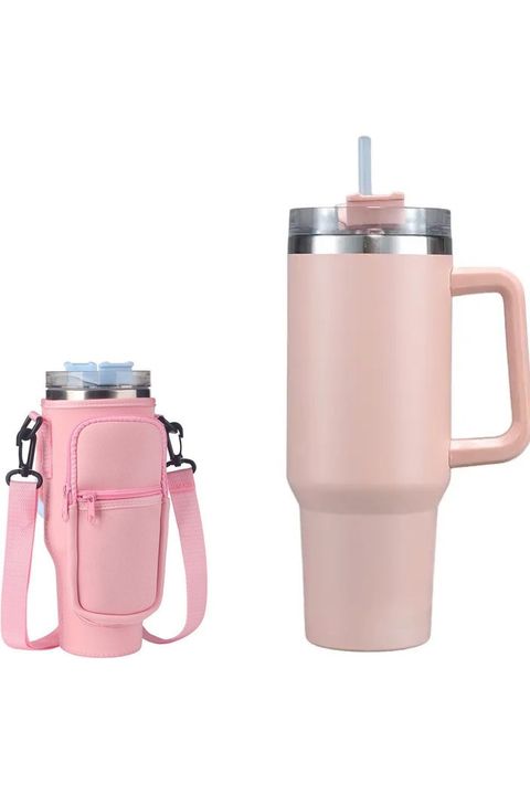 Trendy Drinkfles & Travelcup Incl. Tas & Rietje