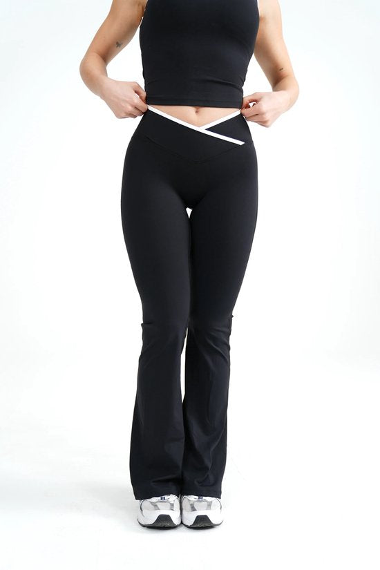 Stylish Flare Broek Zwart