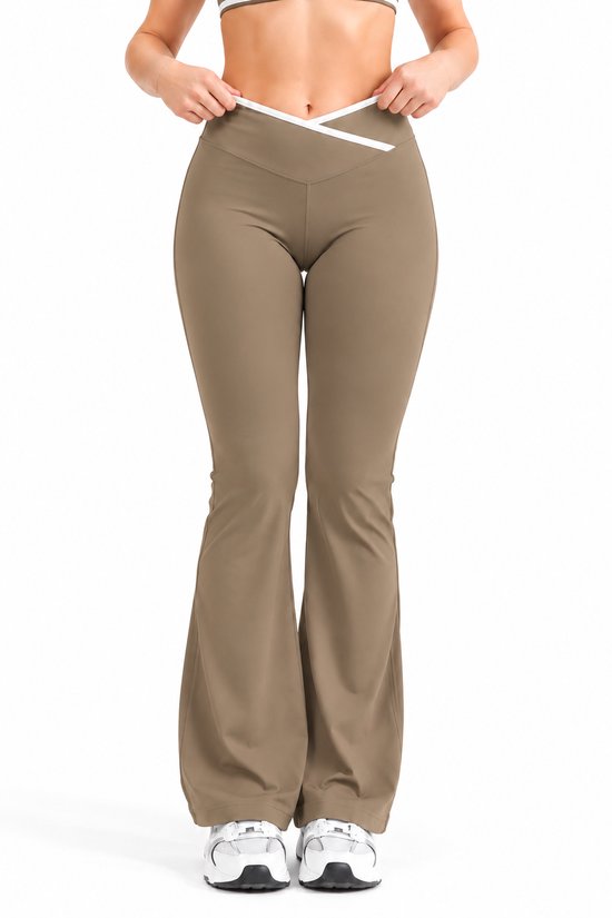 Stylish Flare Broek Taupe