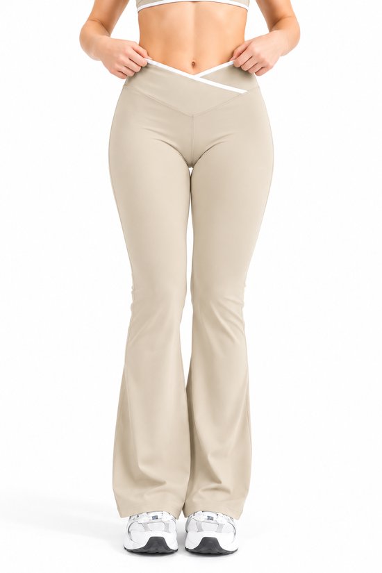 Stylish Flare Broek Beige