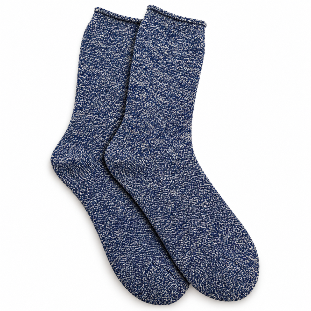 Fleece huissokken blauw