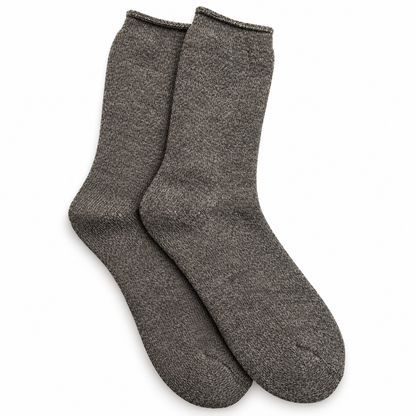 Fleece huissokken grijs