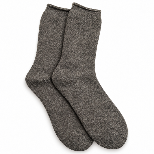 Fleece huissokken grijs