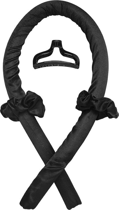 Onderdelen van de zwarte heatless curls set